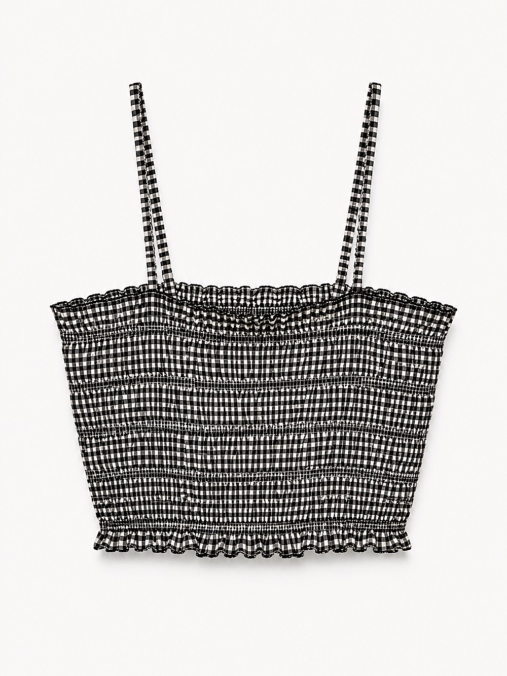 The Native One Smocked Gingham Cropped Tank 100% Cotton (264)